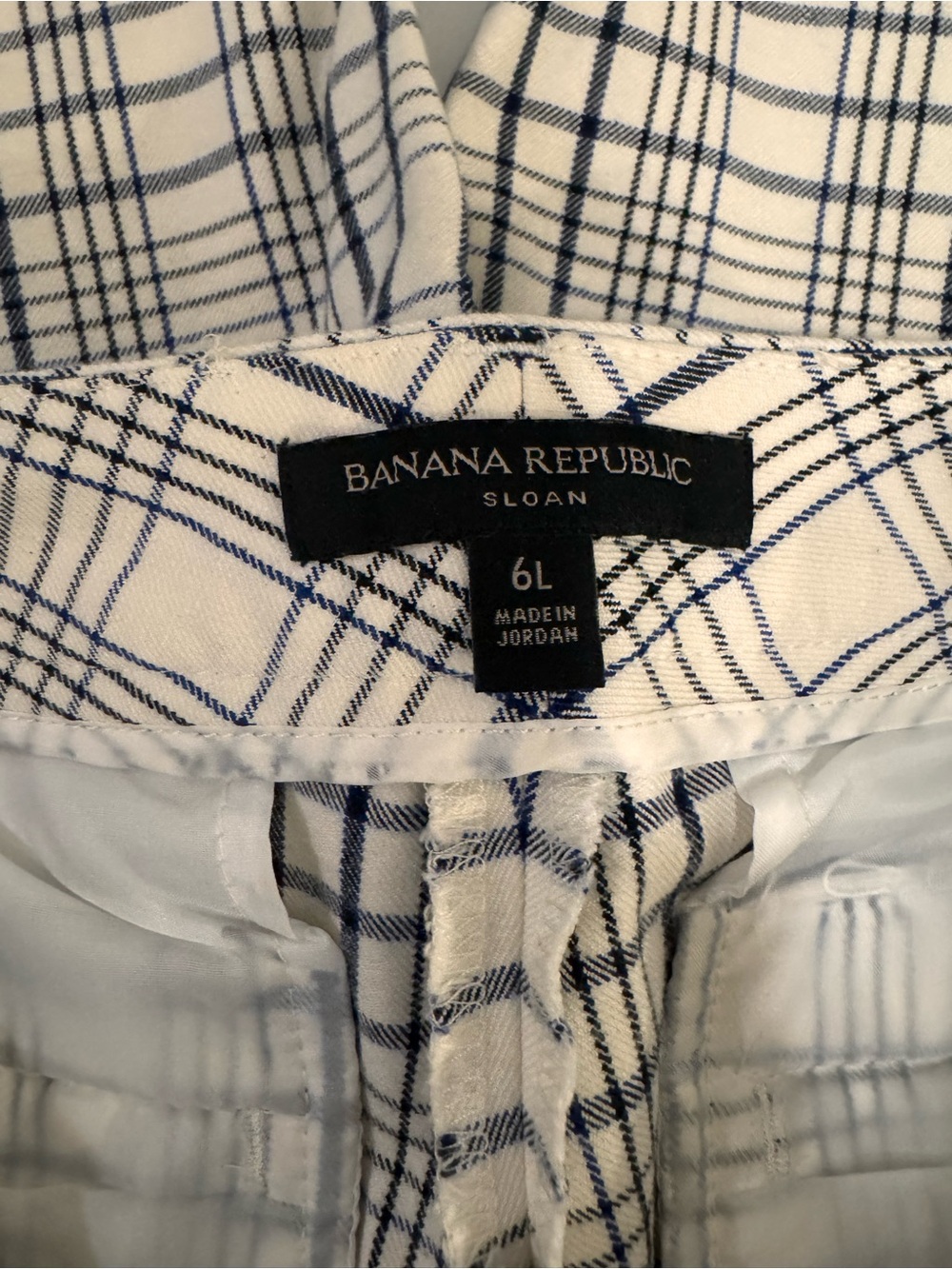 Banana Republic Cream and Black Plaid Trousers - Picture 4 of 5